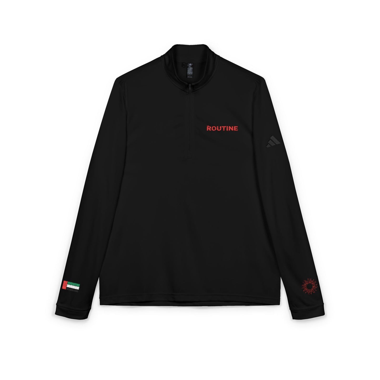 UPF 50+ Protection Embroidered Quarter - Zip Pullover — 'THE ROUTINE' Athletic Pullover - THE ROUTINE