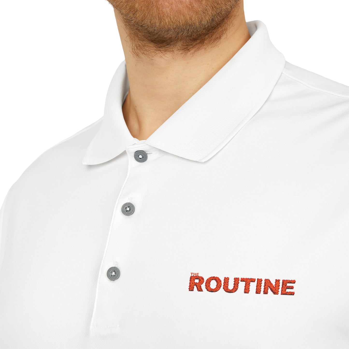 UPF 50+ Performance Polo — 'THE ROUTINE' Pocket Logo Athletic Golf Shirt