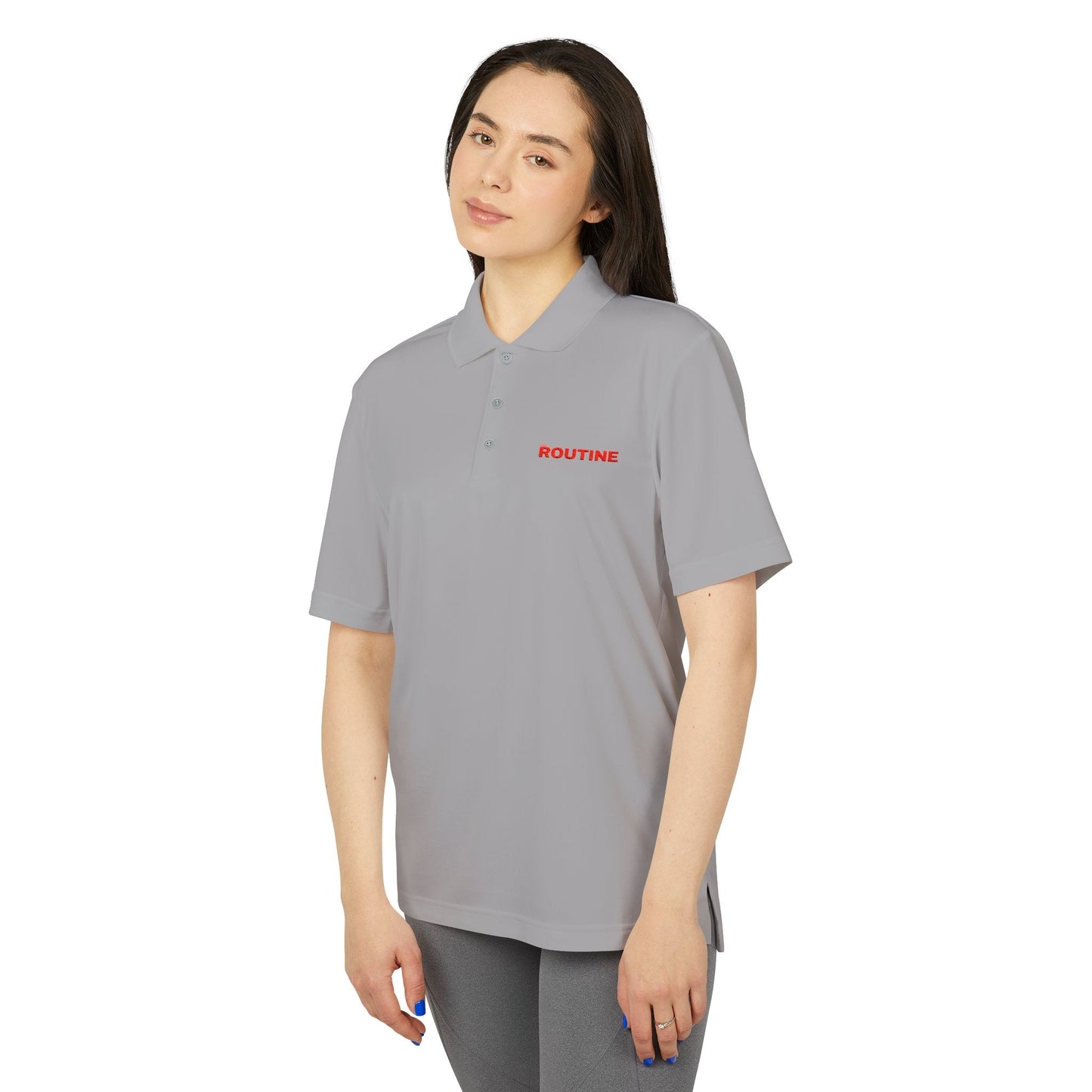 UPF 50+ Performance Polo — 'THE ROUTINE' Pocket Logo Athletic Golf Shirt - THE ROUTINE