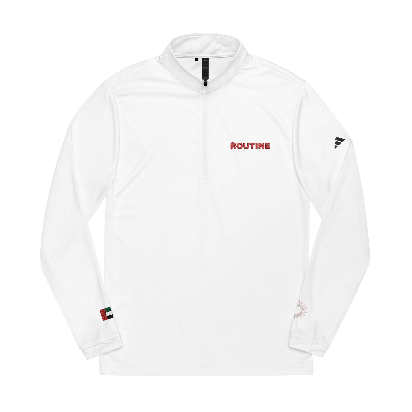 UPF 50+ Protection Embroidered Quarter - Zip Pullover — 'THE ROUTINE' Athletic Pullover - THE ROUTINE