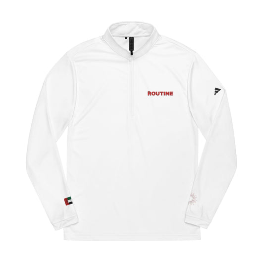 UPF 50+ Protection Embroidered Quarter - Zip Pullover — 'THE ROUTINE' Athletic Pullover - THE ROUTINE