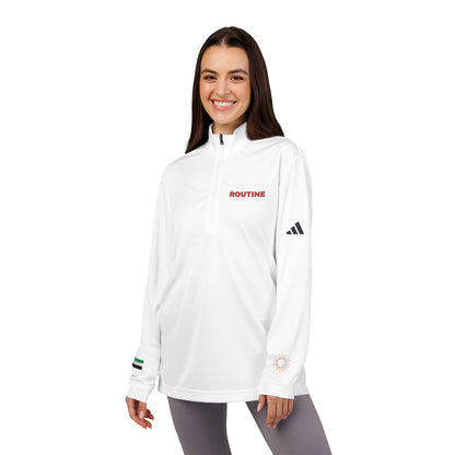 UPF 50+ Protection Embroidered Quarter - Zip Pullover — 'THE ROUTINE' Athletic Pullover - THE ROUTINE