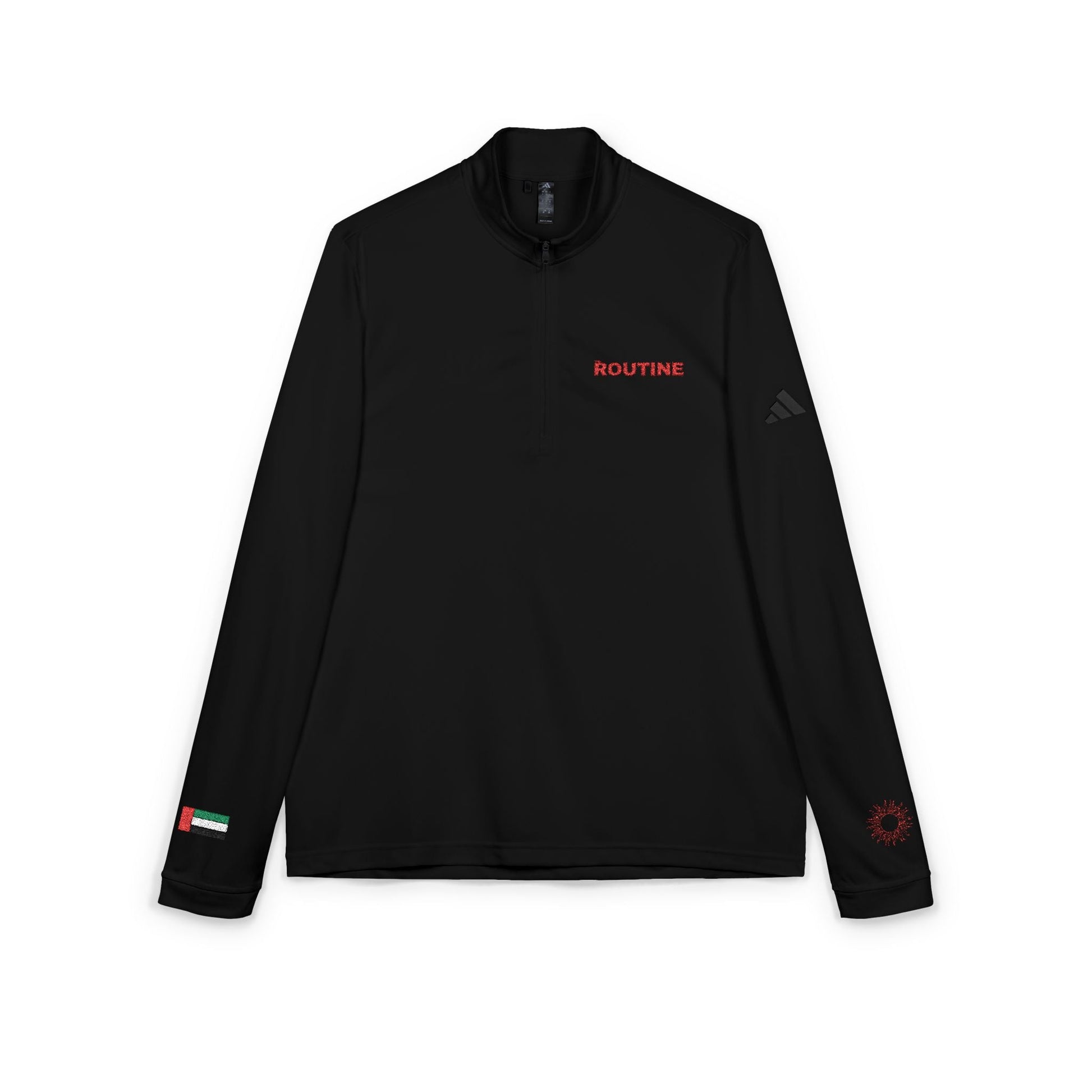 UPF 50+ Protection Embroidered Quarter - Zip Pullover — 'THE ROUTINE' Athletic Pullover - THE ROUTINE