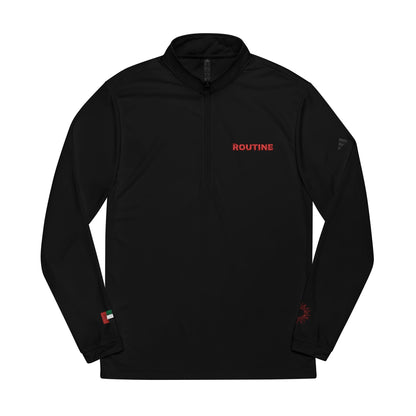 UPF 50+ Protection Embroidered Quarter - Zip Pullover — 'THE ROUTINE' Athletic Pullover - THE ROUTINE