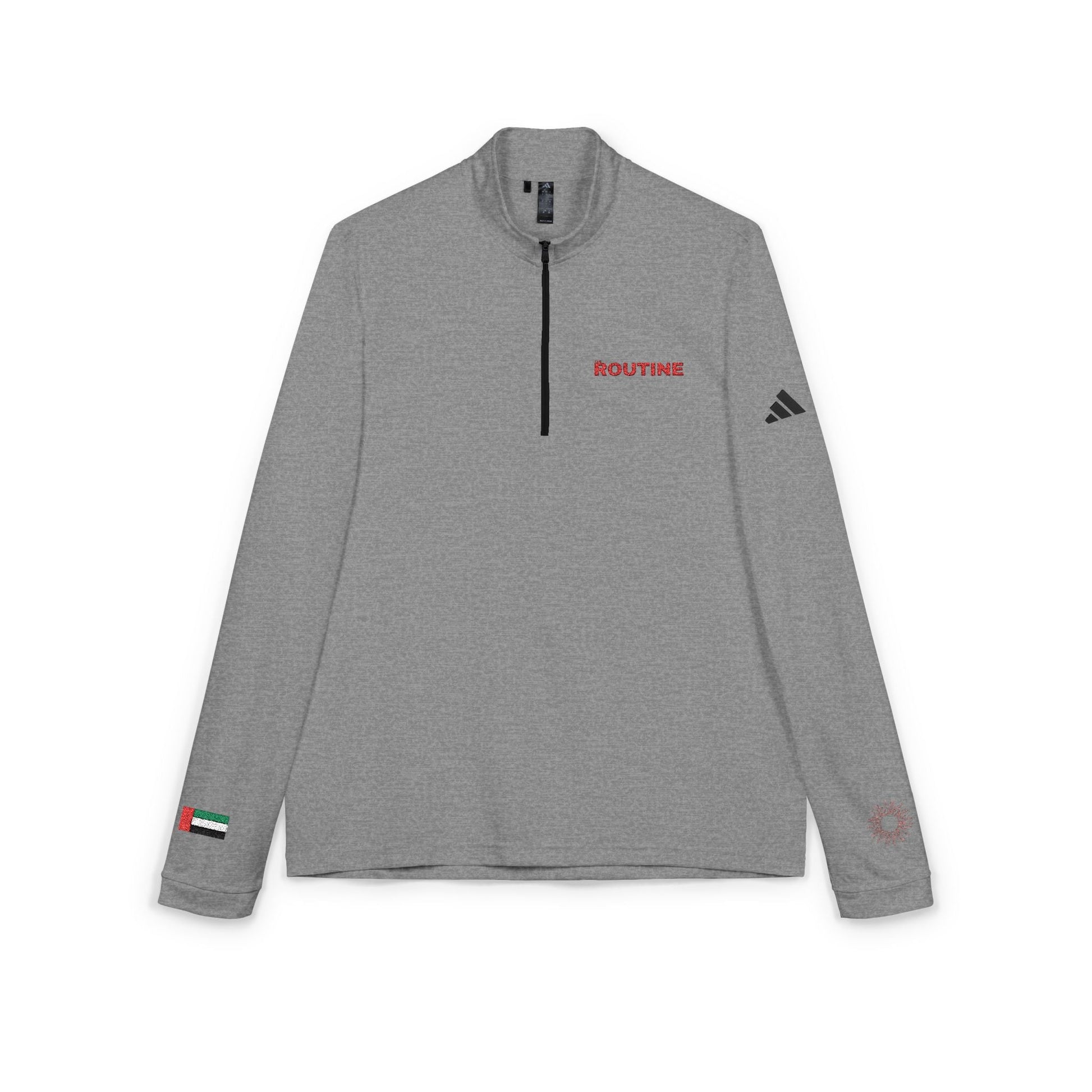UPF 50+ Protection Embroidered Quarter - Zip Pullover — 'THE ROUTINE' Athletic Pullover - THE ROUTINE