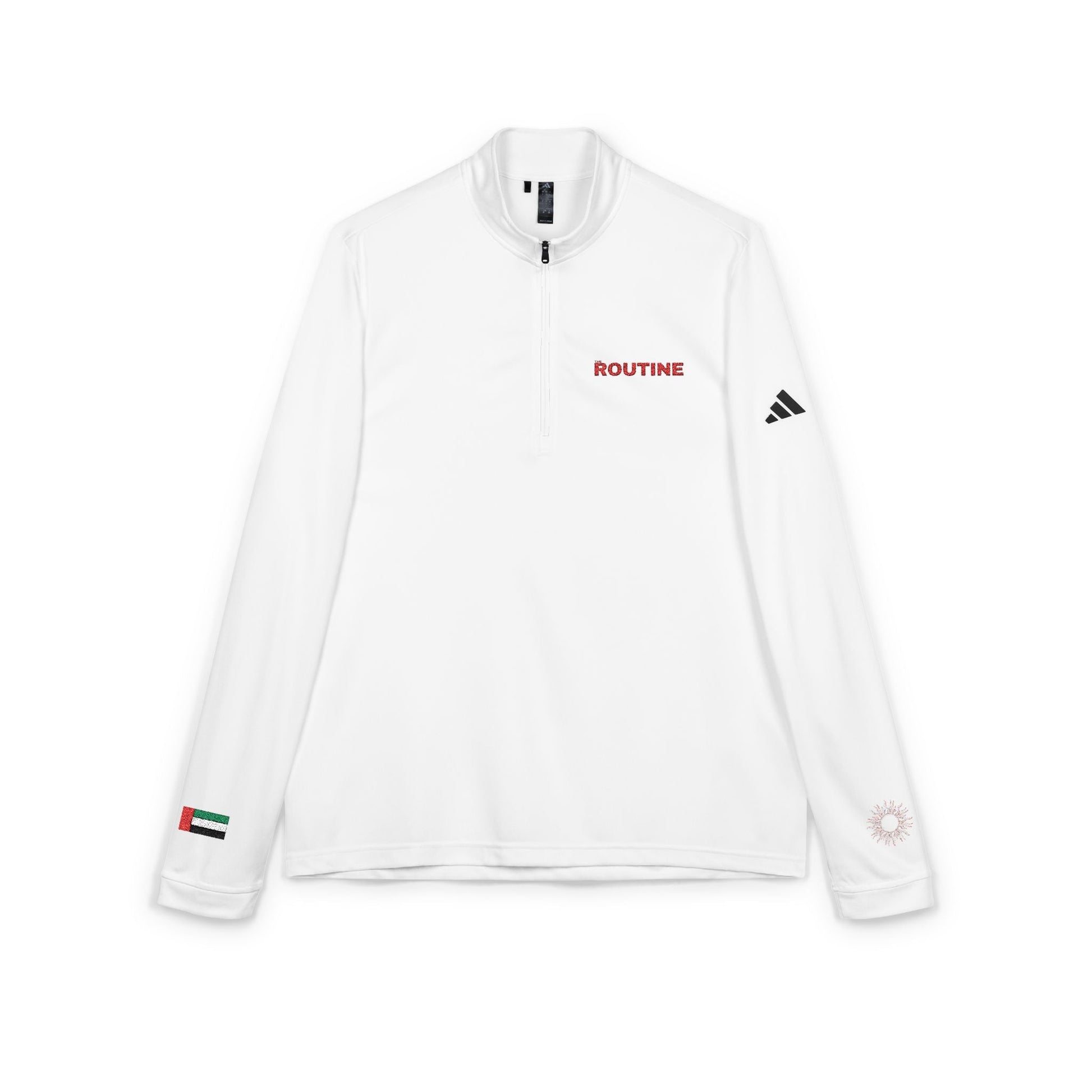 UPF 50+ Protection Embroidered Quarter - Zip Pullover — 'THE ROUTINE' Athletic Pullover - THE ROUTINE