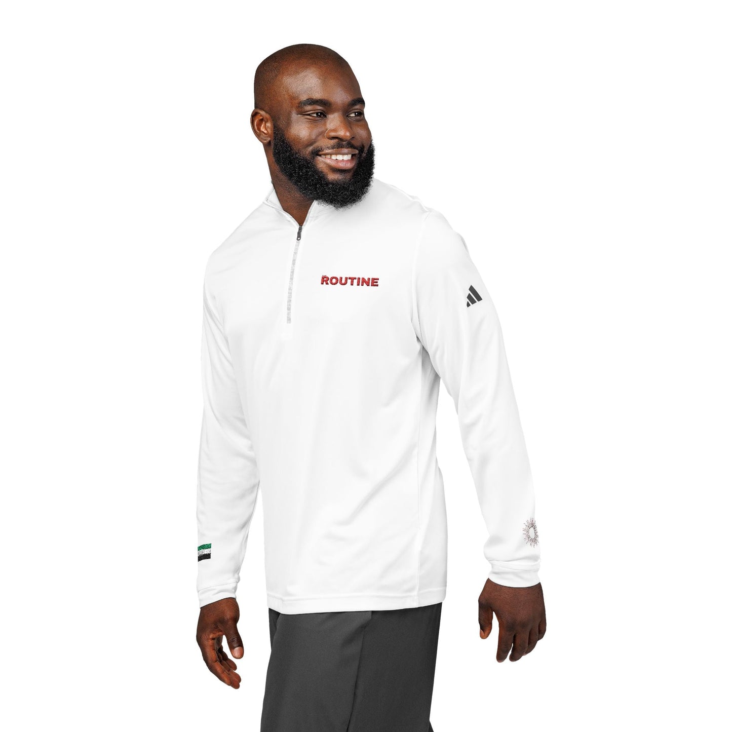 UPF 50+ Protection Embroidered Quarter - Zip Pullover — 'THE ROUTINE' Athletic Pullover - THE ROUTINE